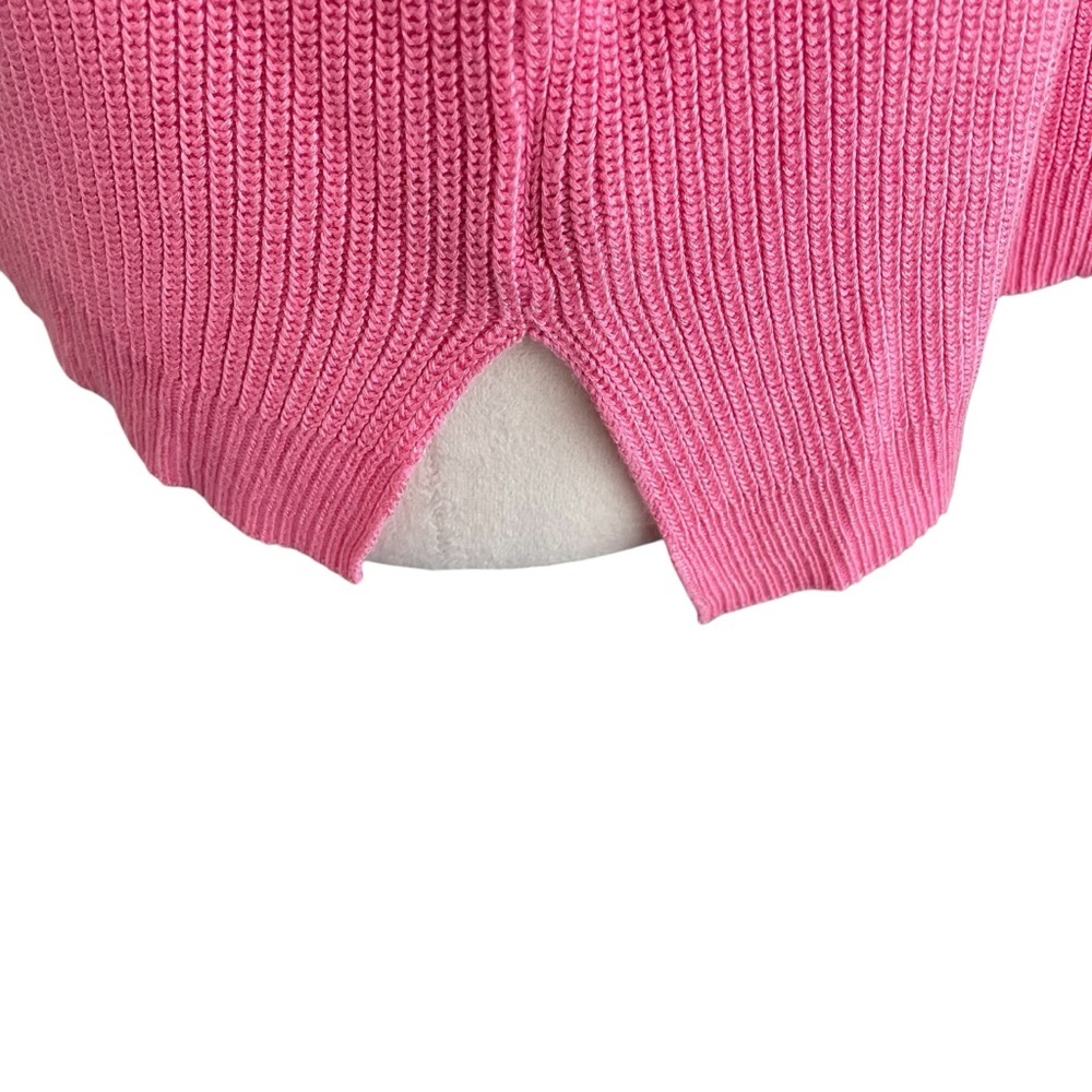 Lauren Ralph Lauren Boatneck Vibrant Pink Knit Sweater Women Size PM Preppy Cozy - Picture 6 of 8
